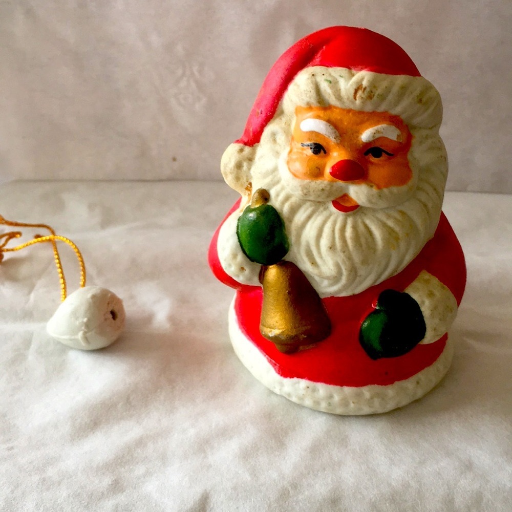 Vintage Resin Santa Claus Bell